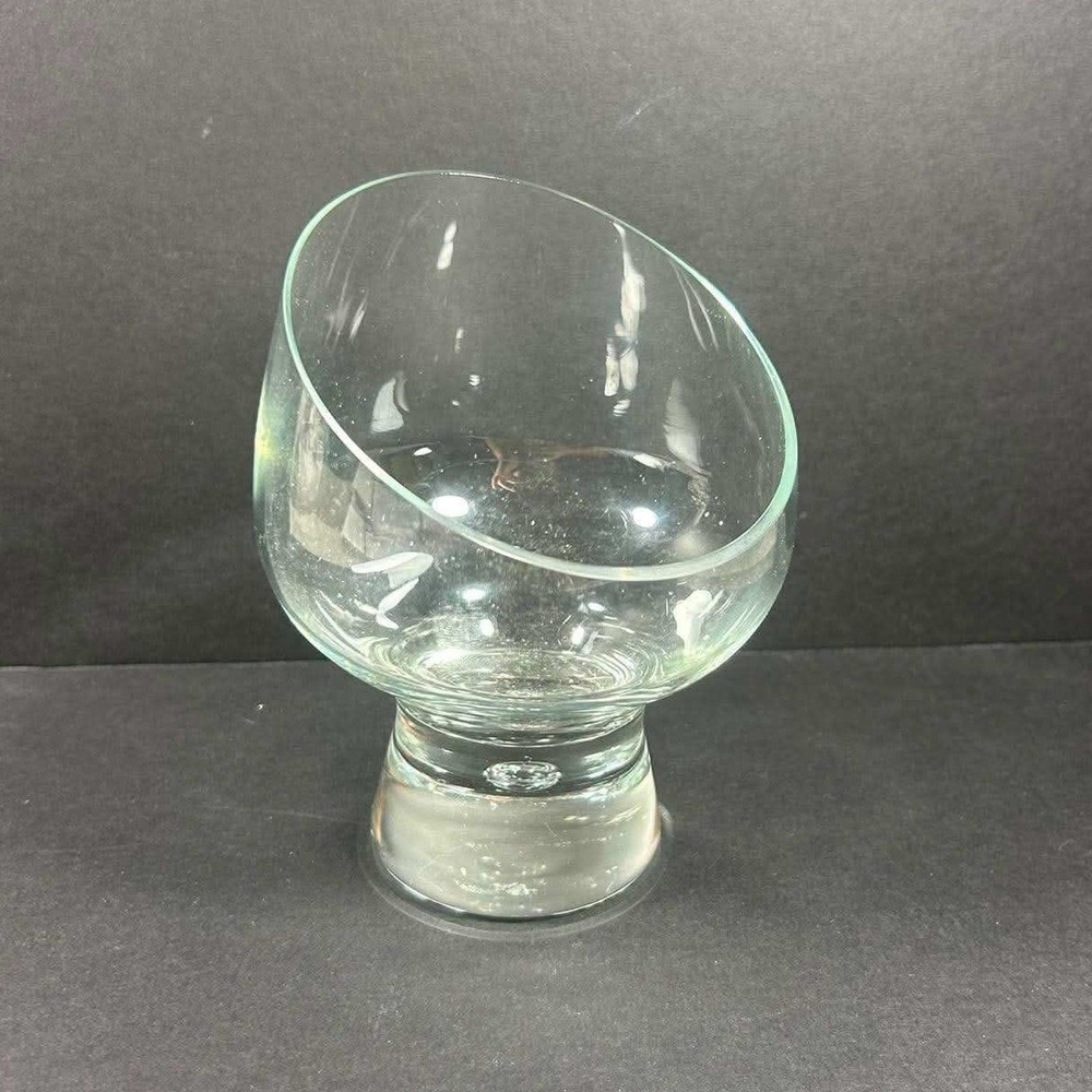 Kosta Boda Pippa Tilted Whiskey Glass Clear Scandinavian Barware Sweden